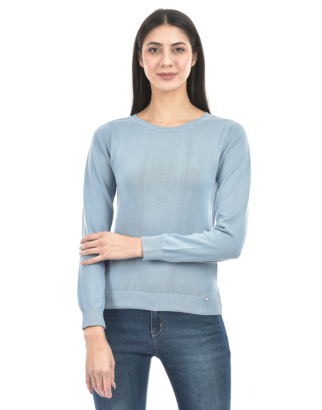 Numero Uno Women Solid Blue Sweater